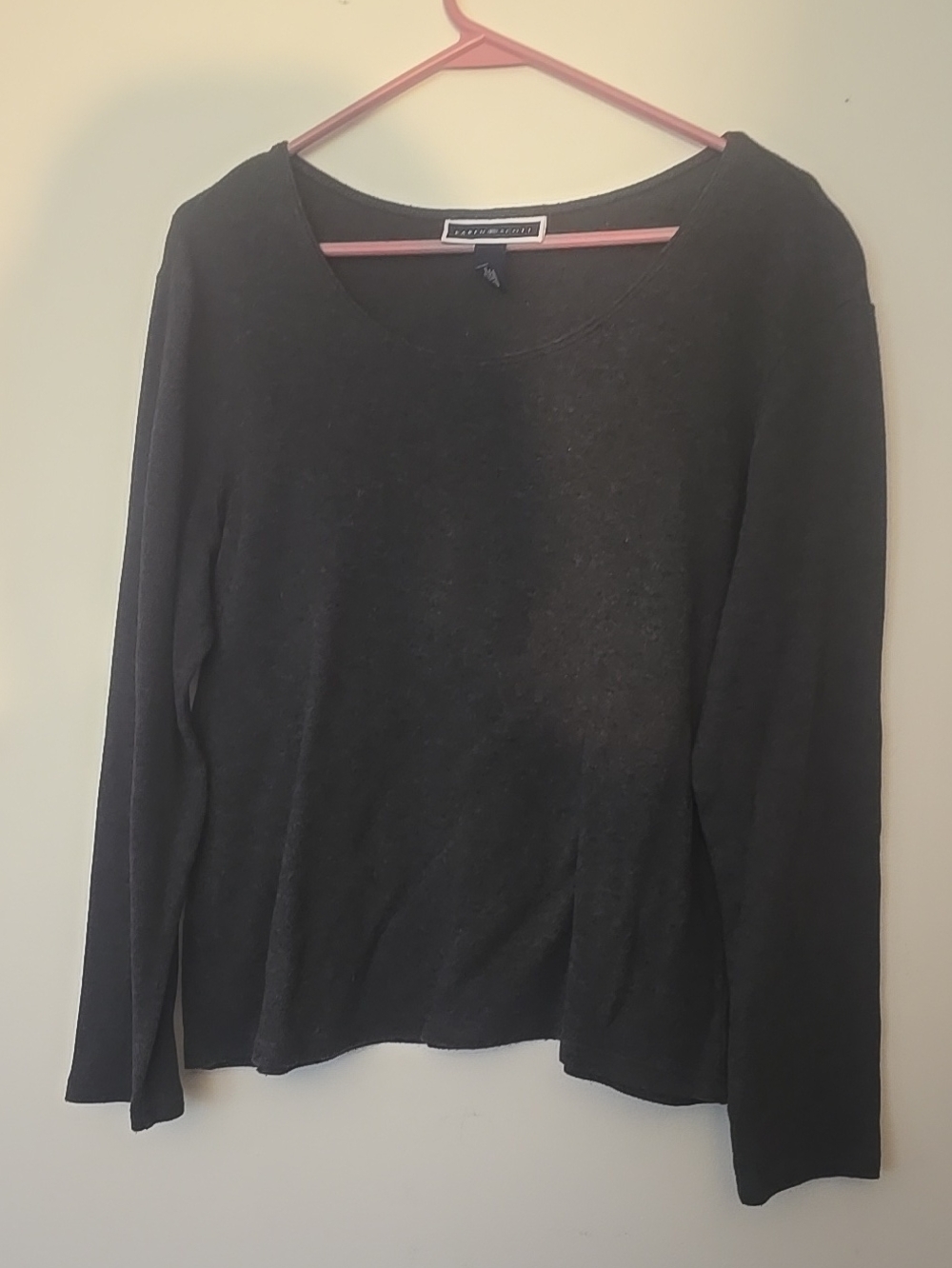 Karen Scott Black Scoop Neck Long Sleeve Top